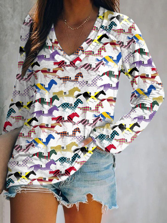 Women's Retro Derby Day Print T-Shirt
