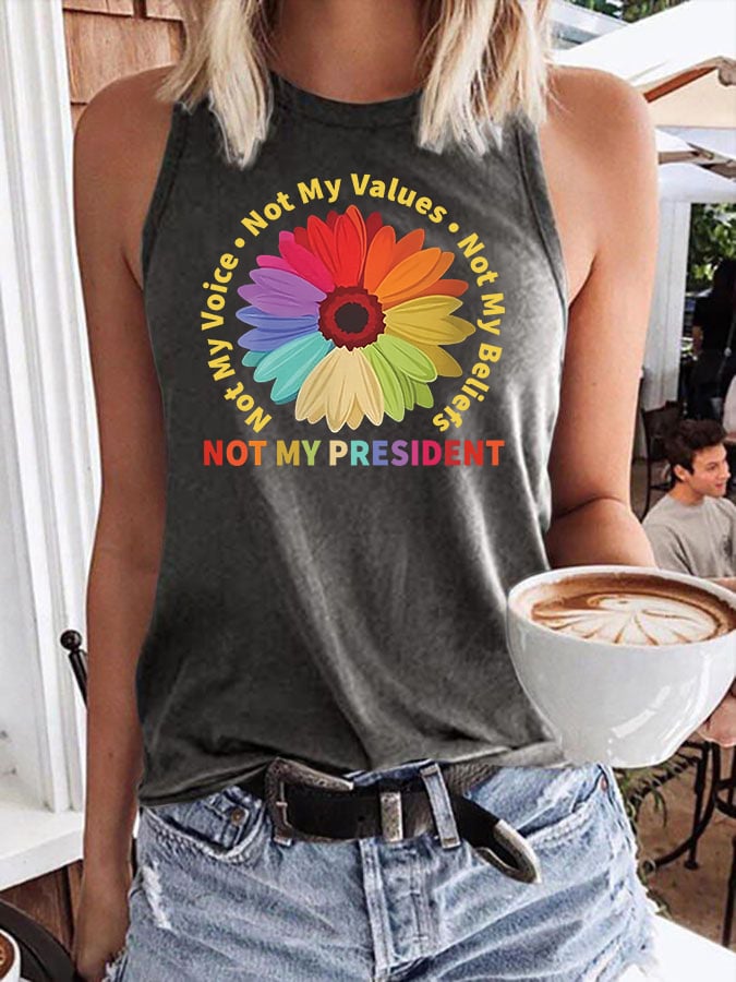 Retro Not My President, Not My Voice, Not My Values, Not My Beliefs Print Vest