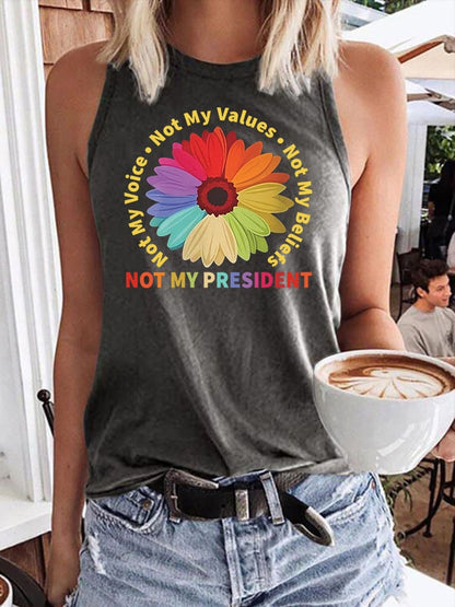 Retro Not My President, Not My Voice, Not My Values, Not My Beliefs Print Vest