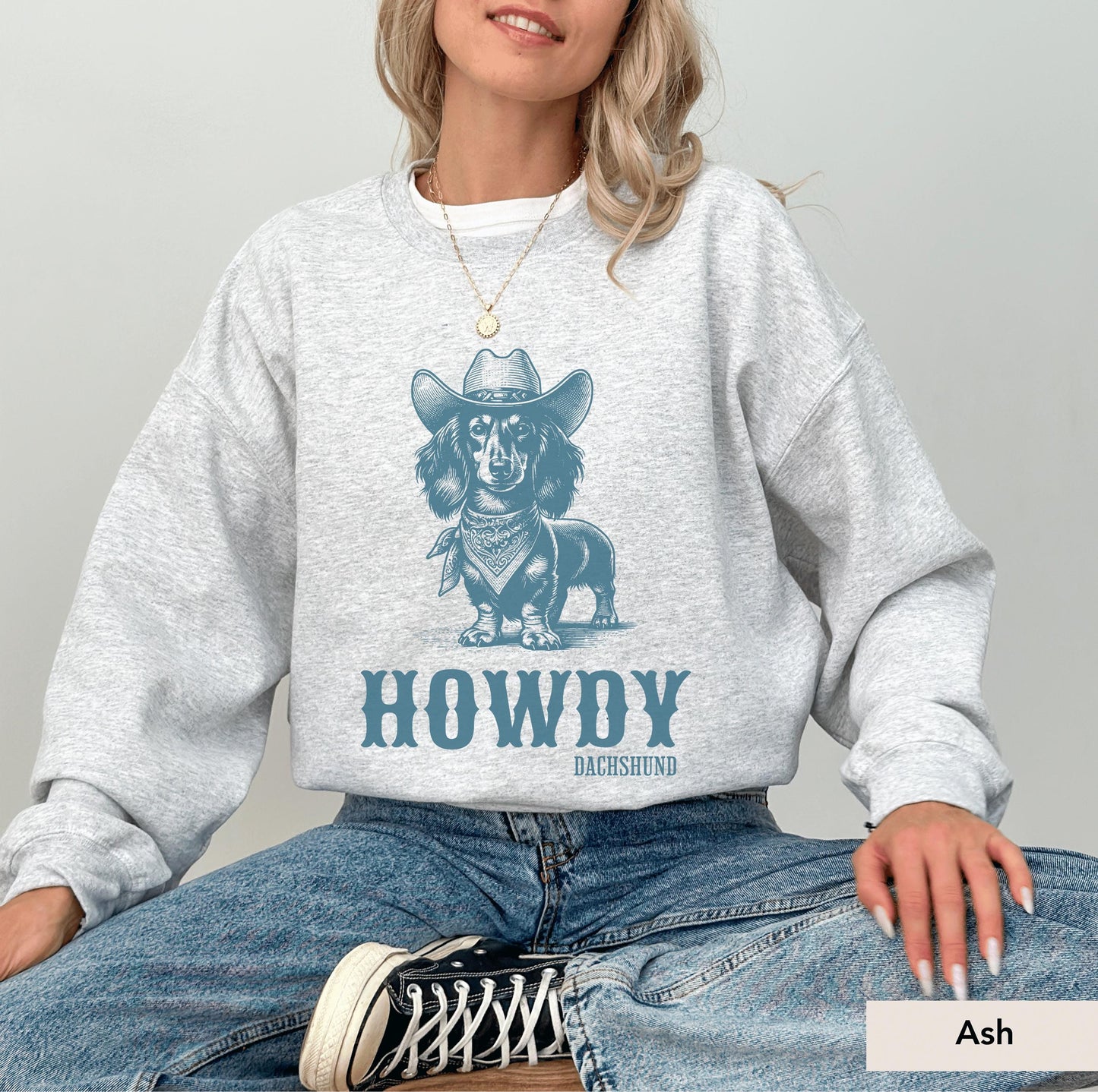 Howdy Dachshund Long Haired Sweatshirt