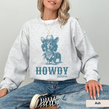 Howdy Dachshund Long Haired Sweatshirt