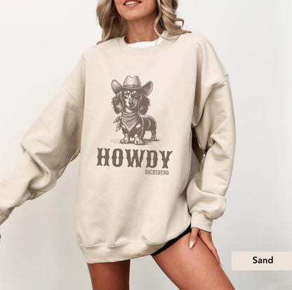 Howdy Dachshund Long Haired Sweatshirt